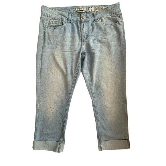 INDIGO REIN Women's Stretch Blue Denim Cuffed Capri Jeans Size 9 (32"x 20") - Picture 1 of 10